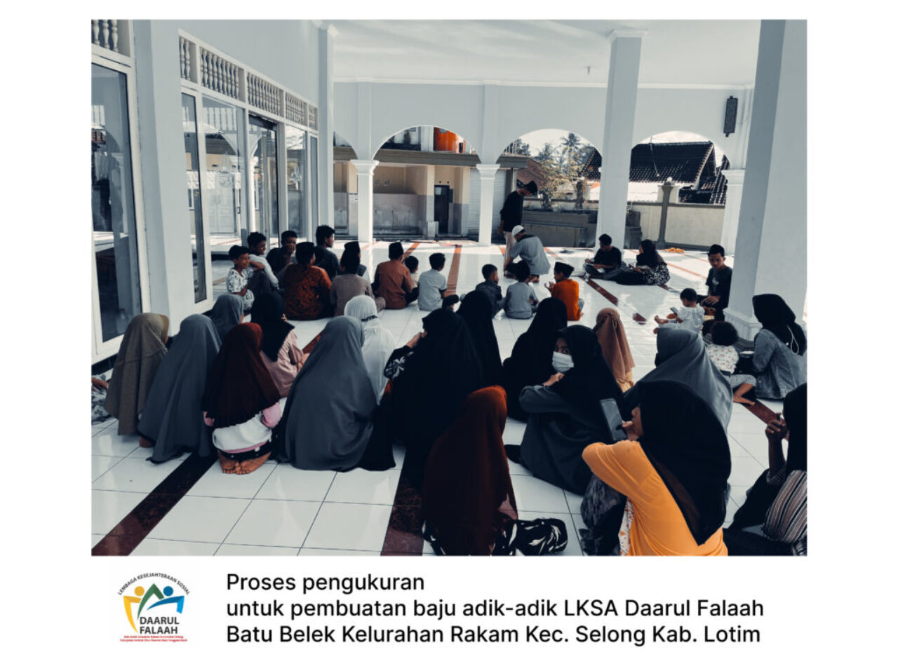 Pengukuran Baju seragam anak-anak LKSA Daarul Falaah